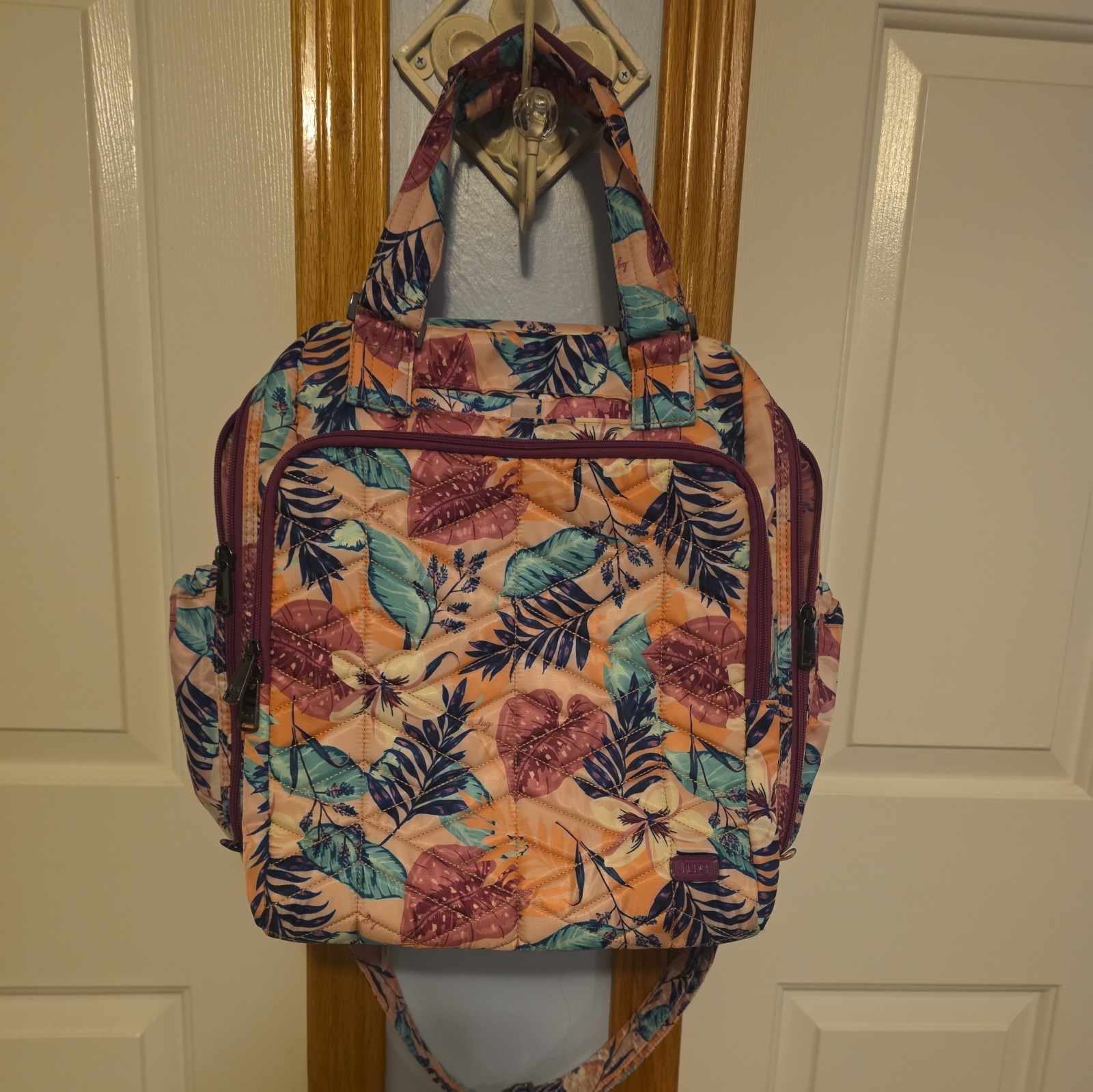 Lug Ranger XL Azalea Pink Crossbody Overnight Tote Bag EUC