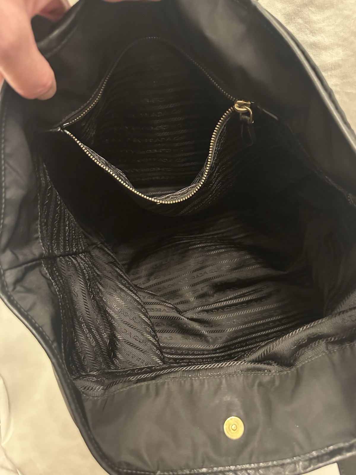 PRADA Year of the Tiger Black Tessuto Nylon Tote White Dust Bag and Box