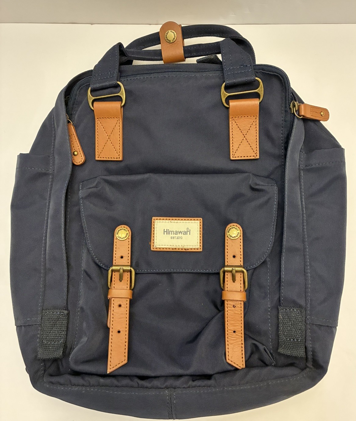 Himawari Laptop Backpack Navy Blue Waterproof Nylon College Daypack Excellent
