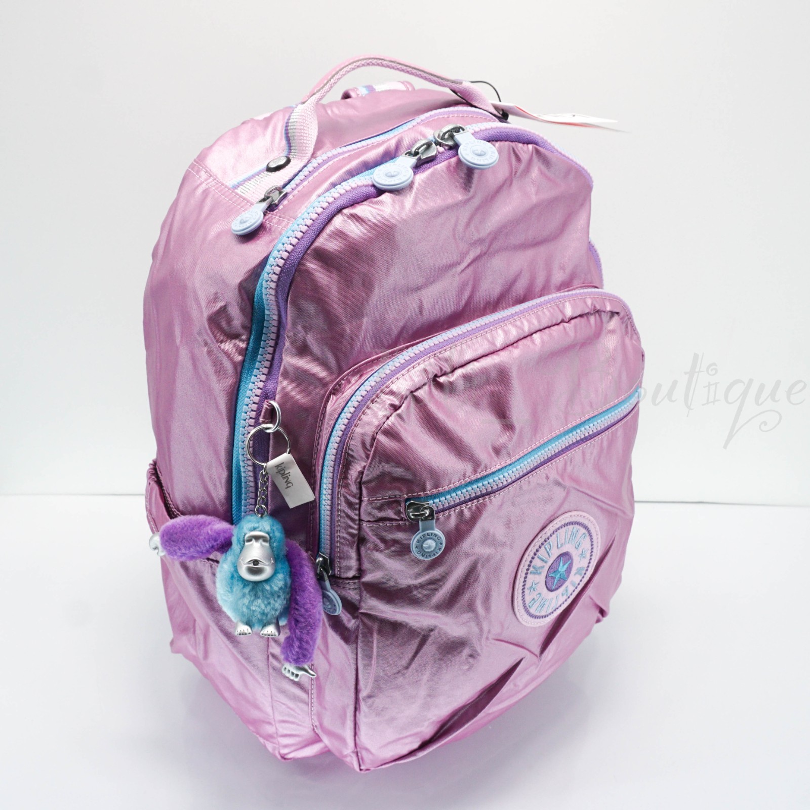 Kipling Seoul Laptop Travel Backpack Polyamide KI1871 Rainbow Pop Pink Metallic