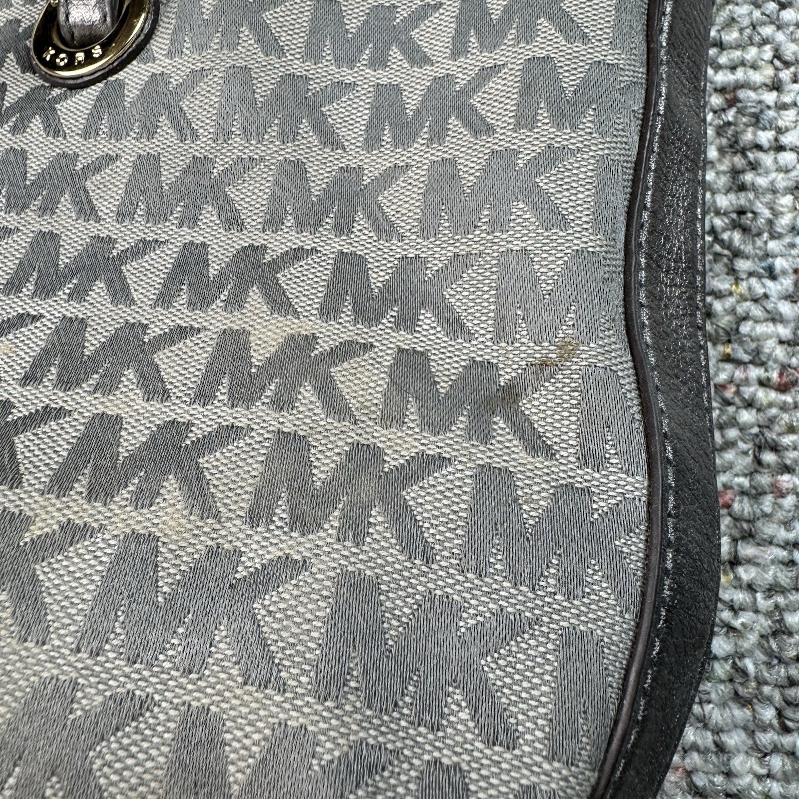 Michael Kors Signature Canvas Shoulder Tote Bag Preppy Shopping Casual