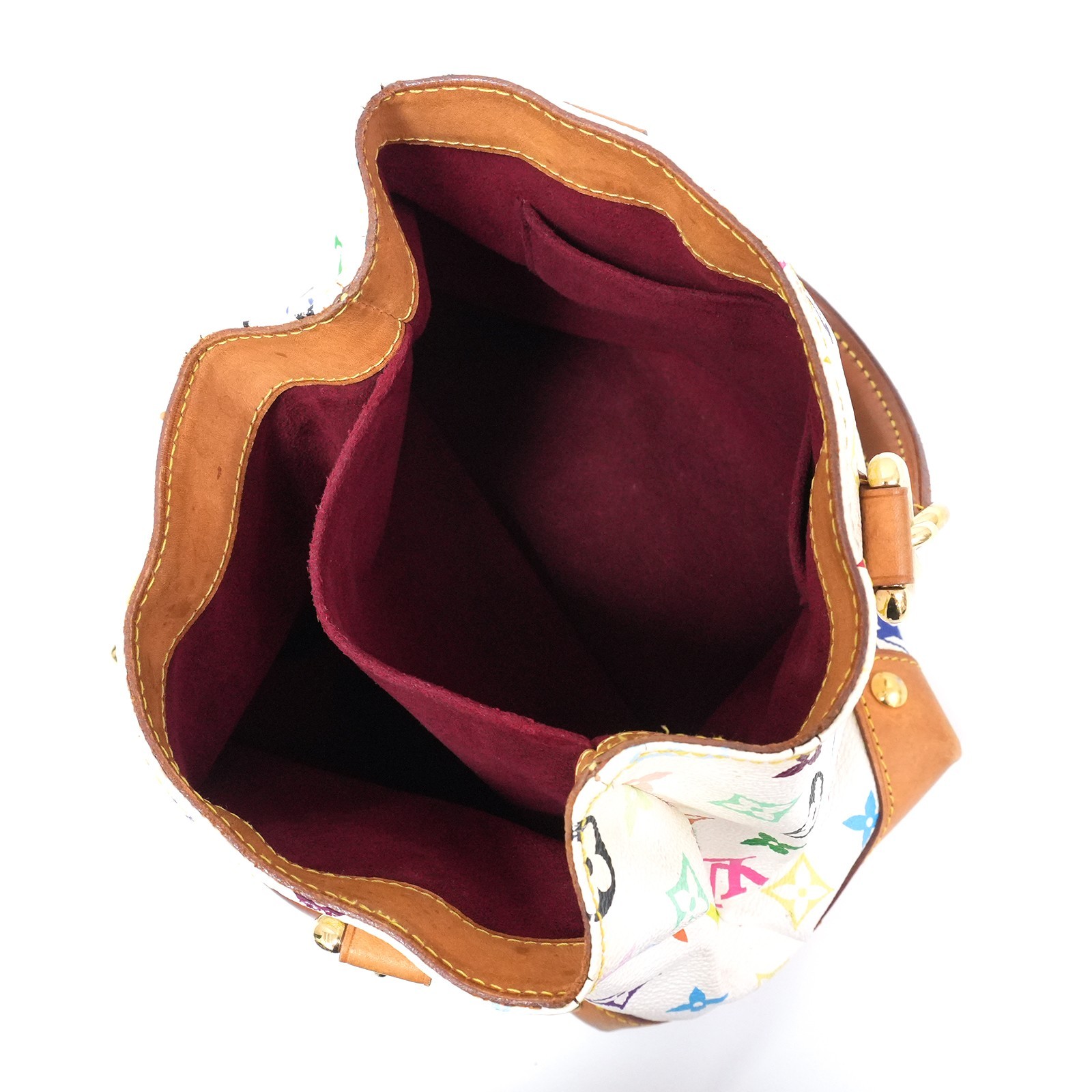 LOUIS VUITTON LV Monogram Multicolor Audra M40047 Bag White TH1005 Auth #58639A