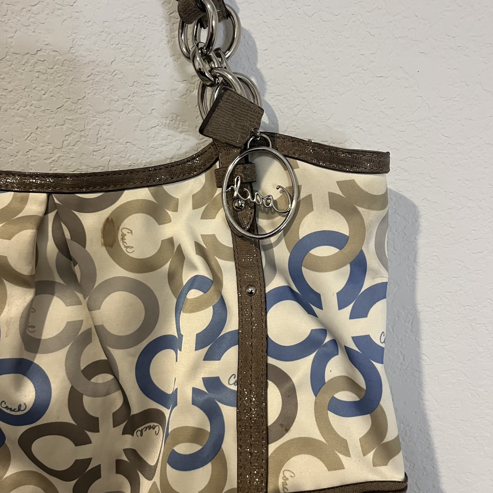 COACH Alexandra Purse Clover Signature C Chain Link Shoulder Bag