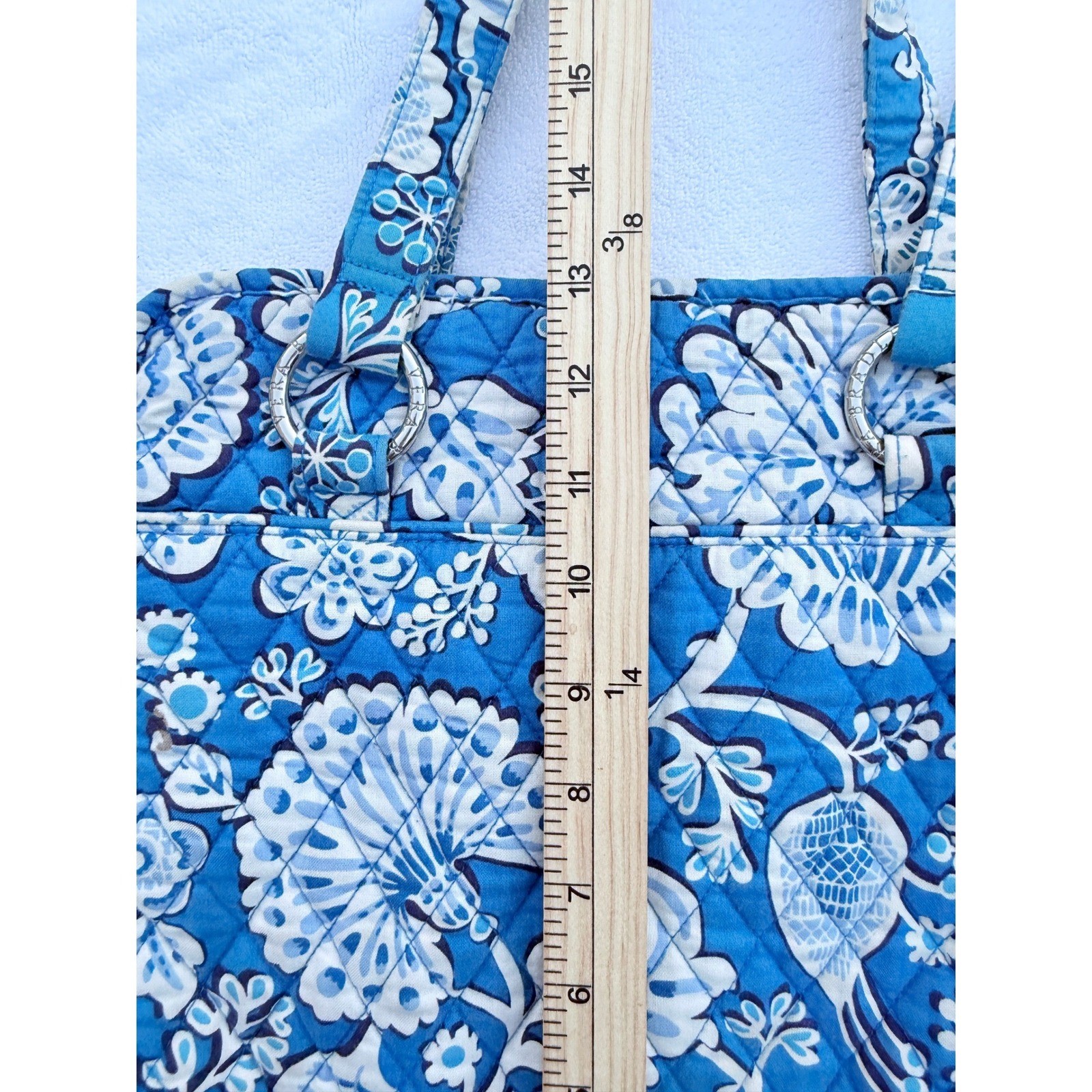 Vera Bradley Blue Lagoon Tote Bag Comfy Cozy Quilted Cotton Retired Cottagecore