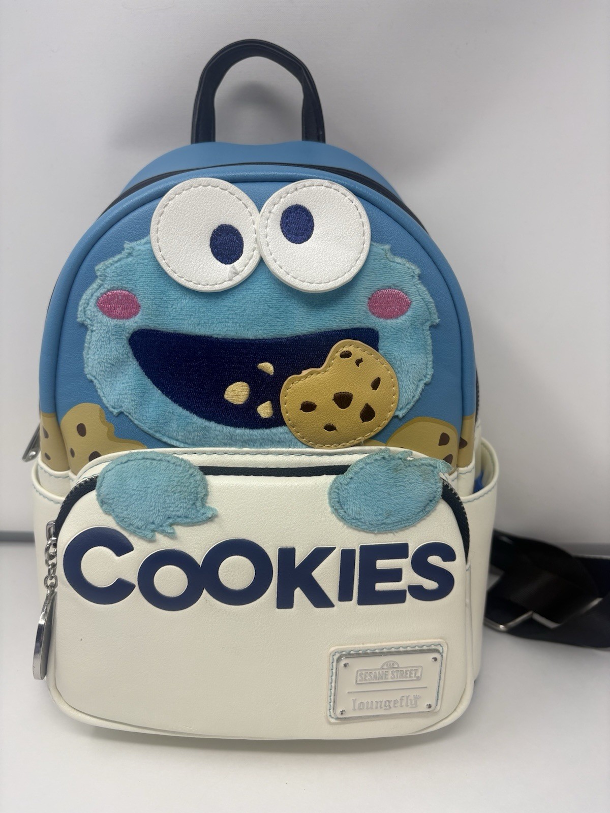 RARE Loungefly Sesame Street Cookie Monster Mini Backpack
