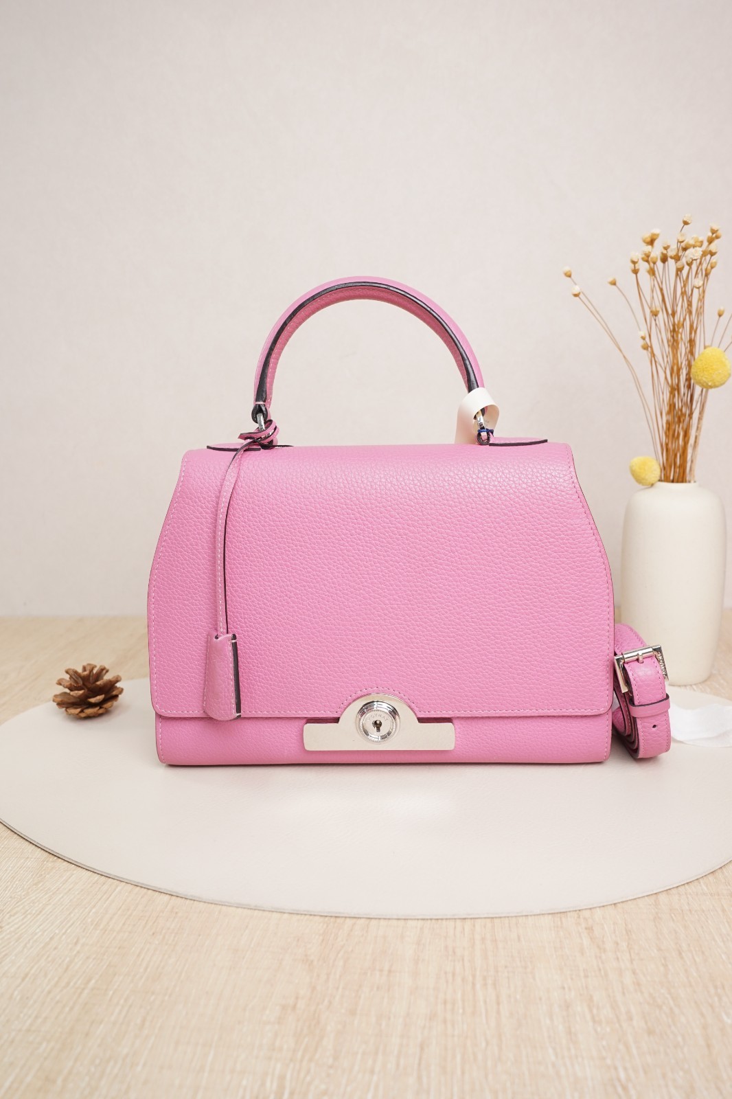 Moynat Rejane Bag Light Purple Calfskin Leather Key/Luggage Tag Set