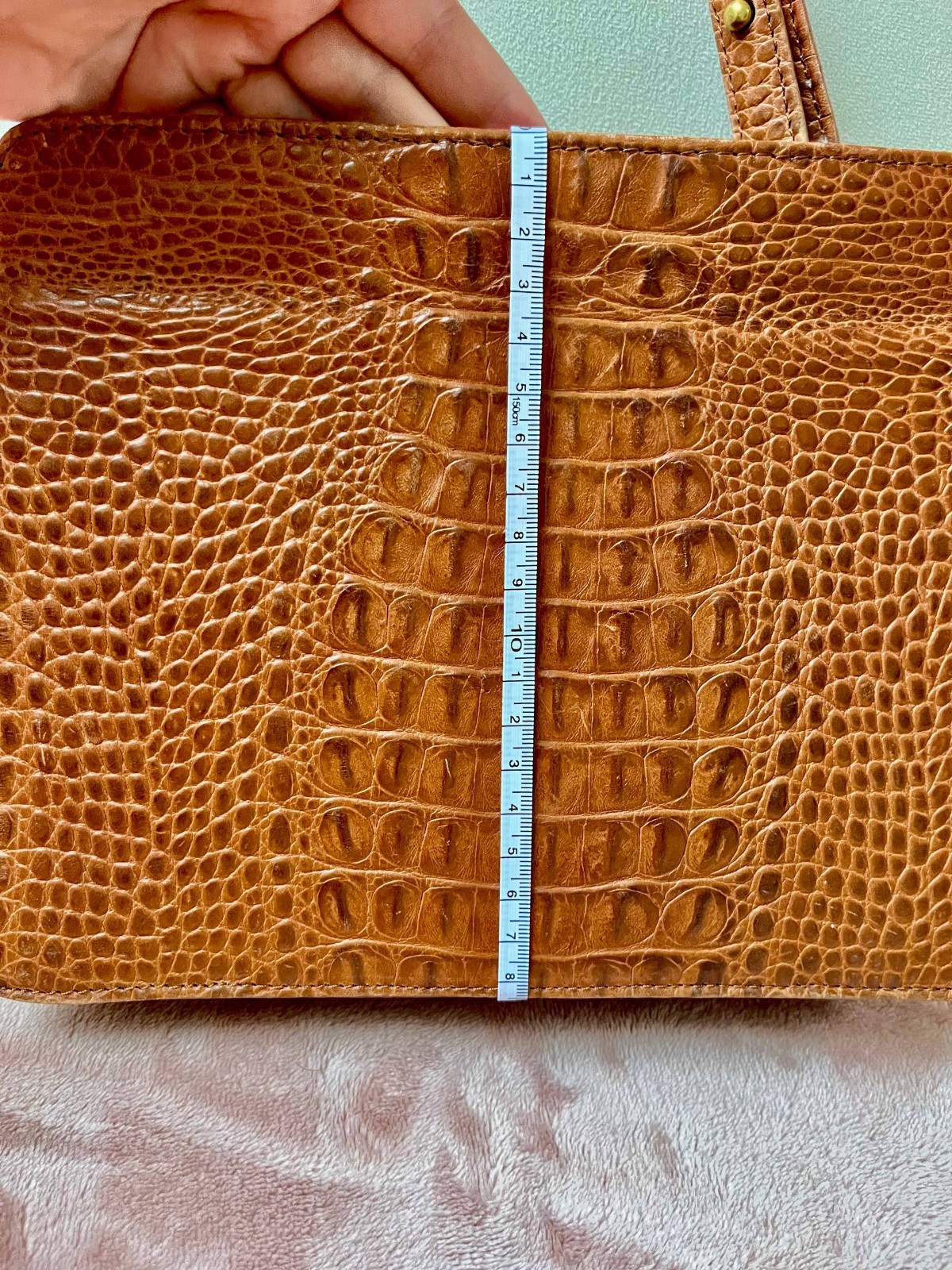 Rare Vintage MARINA RINALDI Croc-Embossed Leather Frame Bag