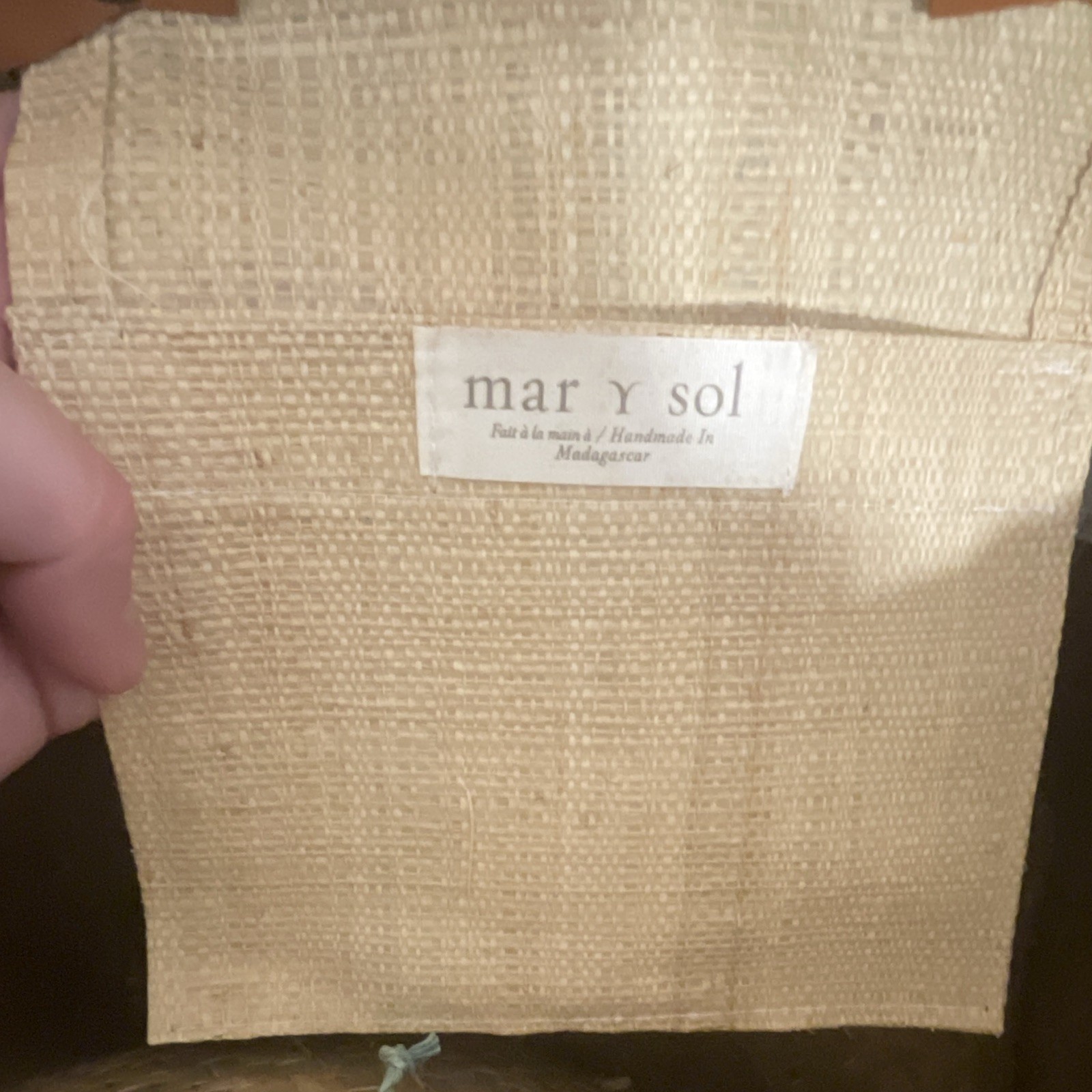 Mar y sol Beige Tybee Aqua Blue Striped Tote Bag Brown Leather Bag Beach