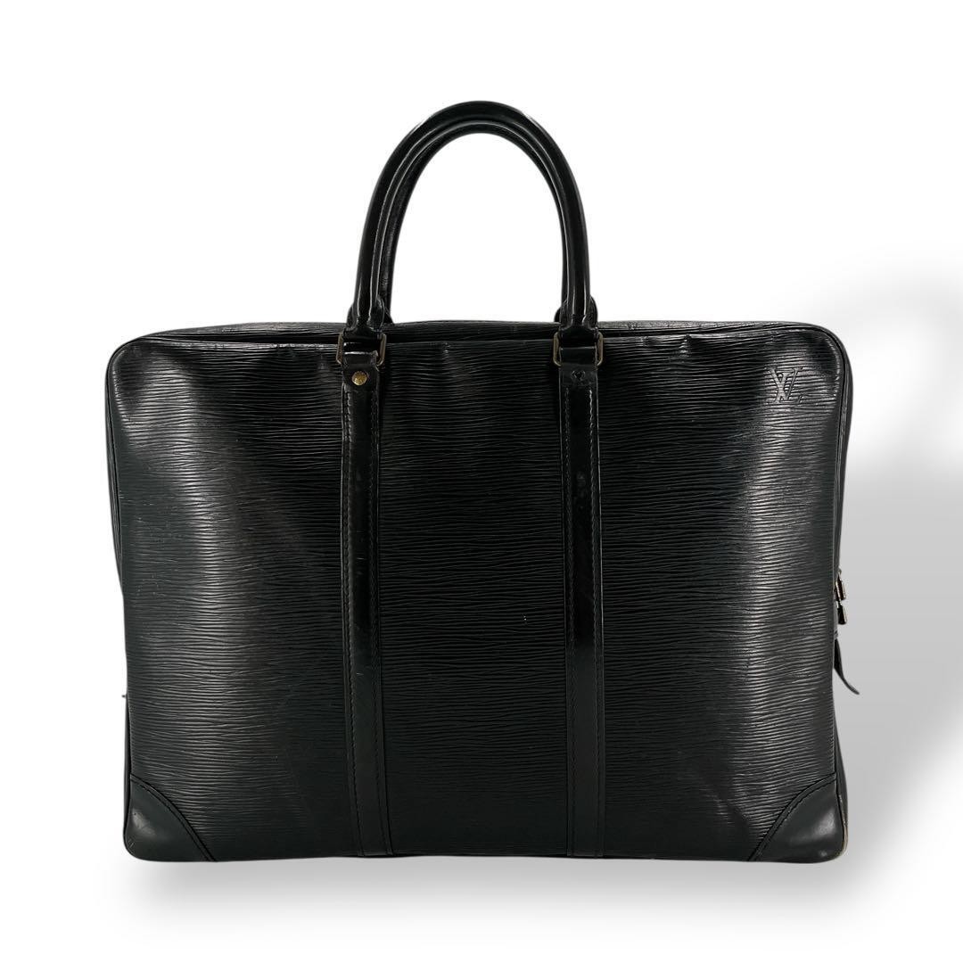 Louis Vuitton Business Bag Porte Documents Voyage Epi A4 Black Black Epi Leather
