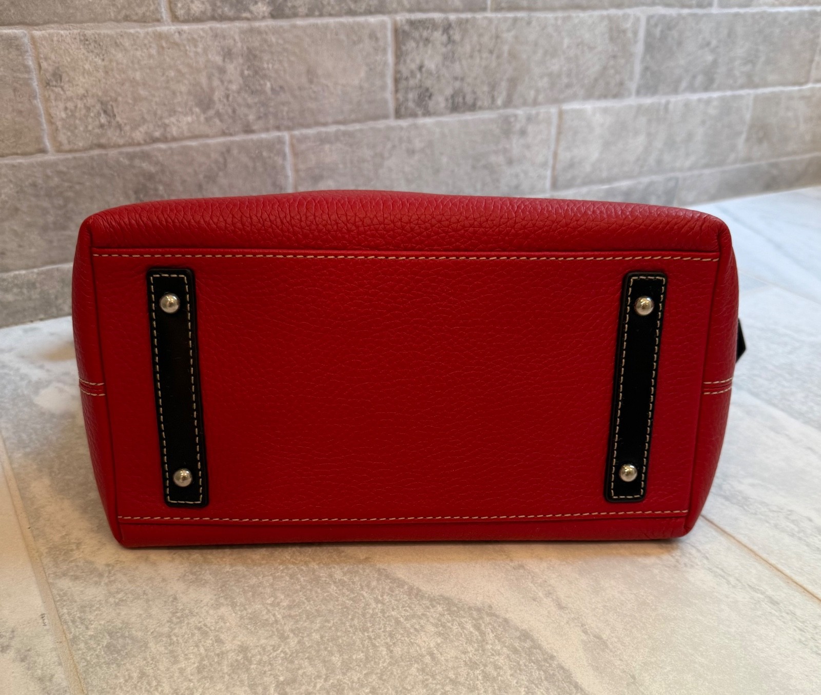Dooney & Bourke Red Pebbled Leather Gracie Shoulder Bag