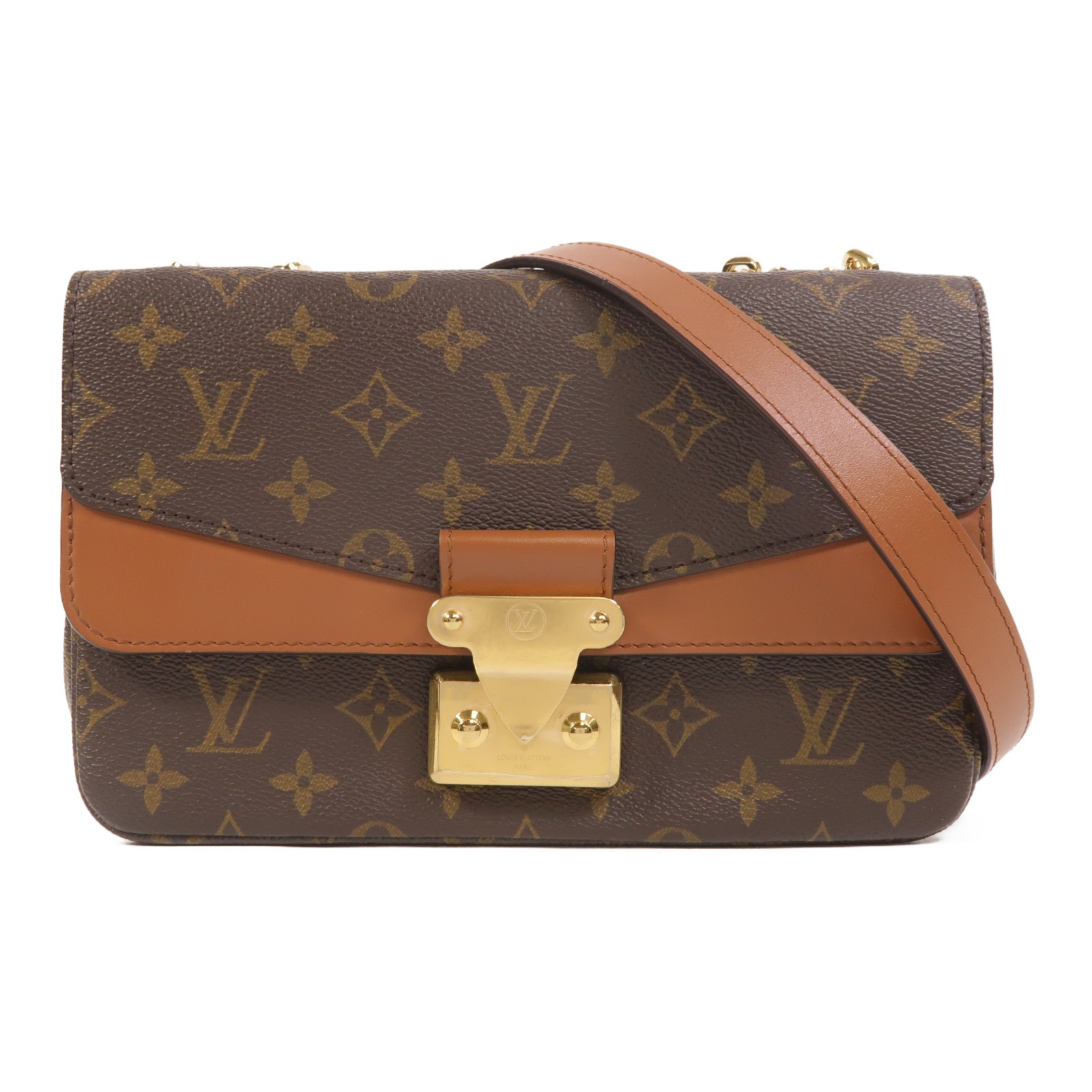 LOUIS VUITTON LV GHW Marceau Chain Shoulder Bag M46127 Monogram Brown