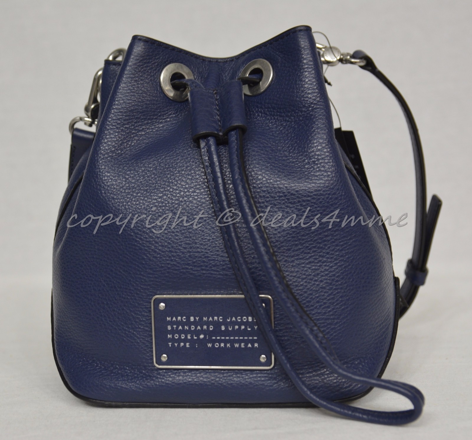 NWT MARC By Marc Jacobs M0007214 Small Drawstring Bag in Amalfi Coast-Dark Blue