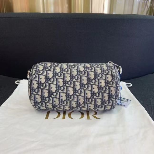 Dior Oblique Jacquard Canvas Cylinder Crossbody Mini Shoulder Bag