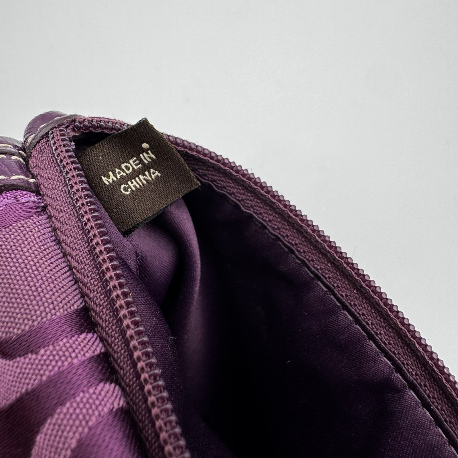 Coach Y2K Rare Purple Signature Fabric Leather Turnlock Mini Bag Wristlet