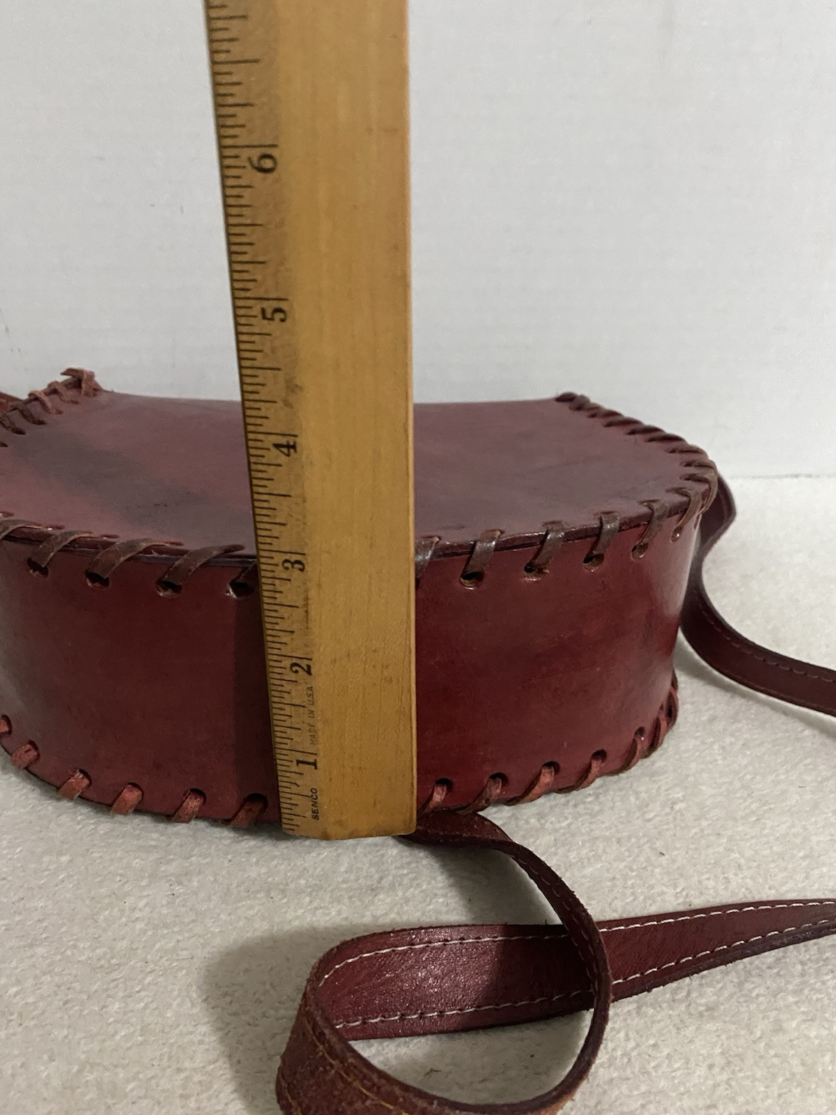 Vintage Genuine Leather Shoulder Bag Purse Floral Embossed Artisan Made
