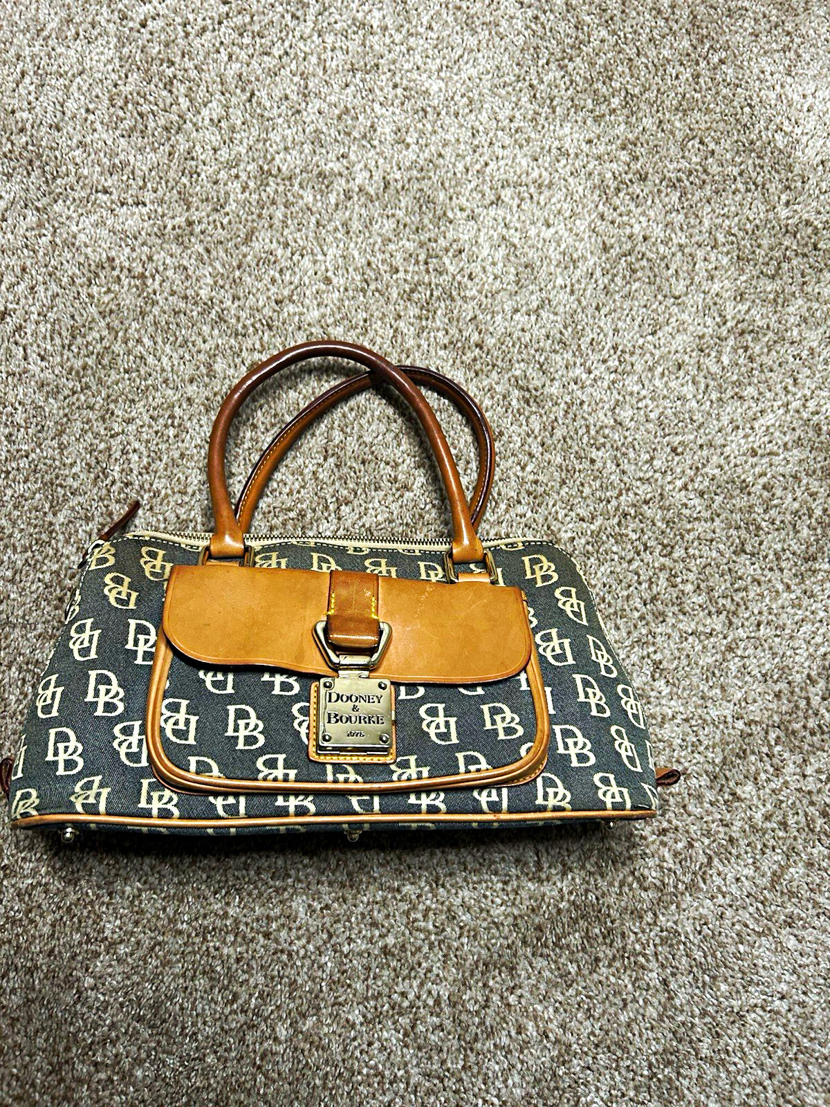 Dooney & Bourke Women’s Satchel Bag Logo Zip Buckle Accent Silver Hardware