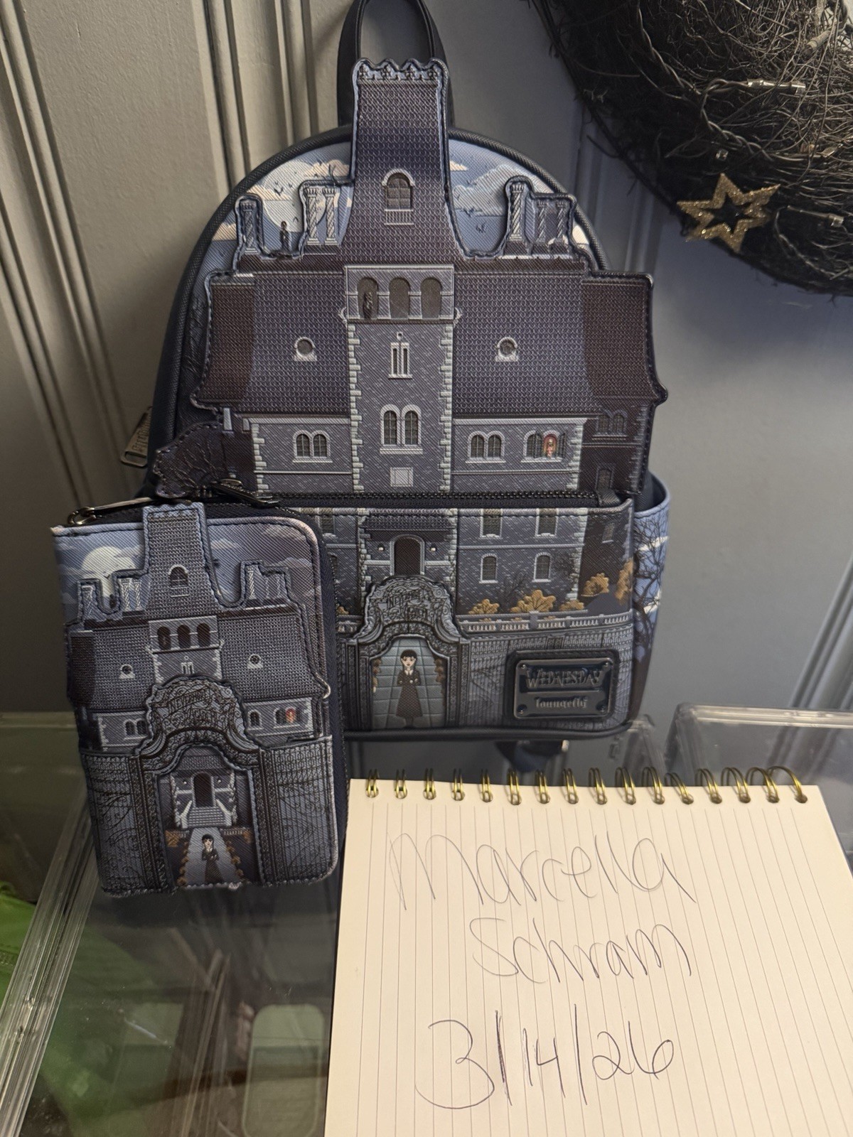 Wednesday Addams Mini Backpack and Wallet by Loungefly