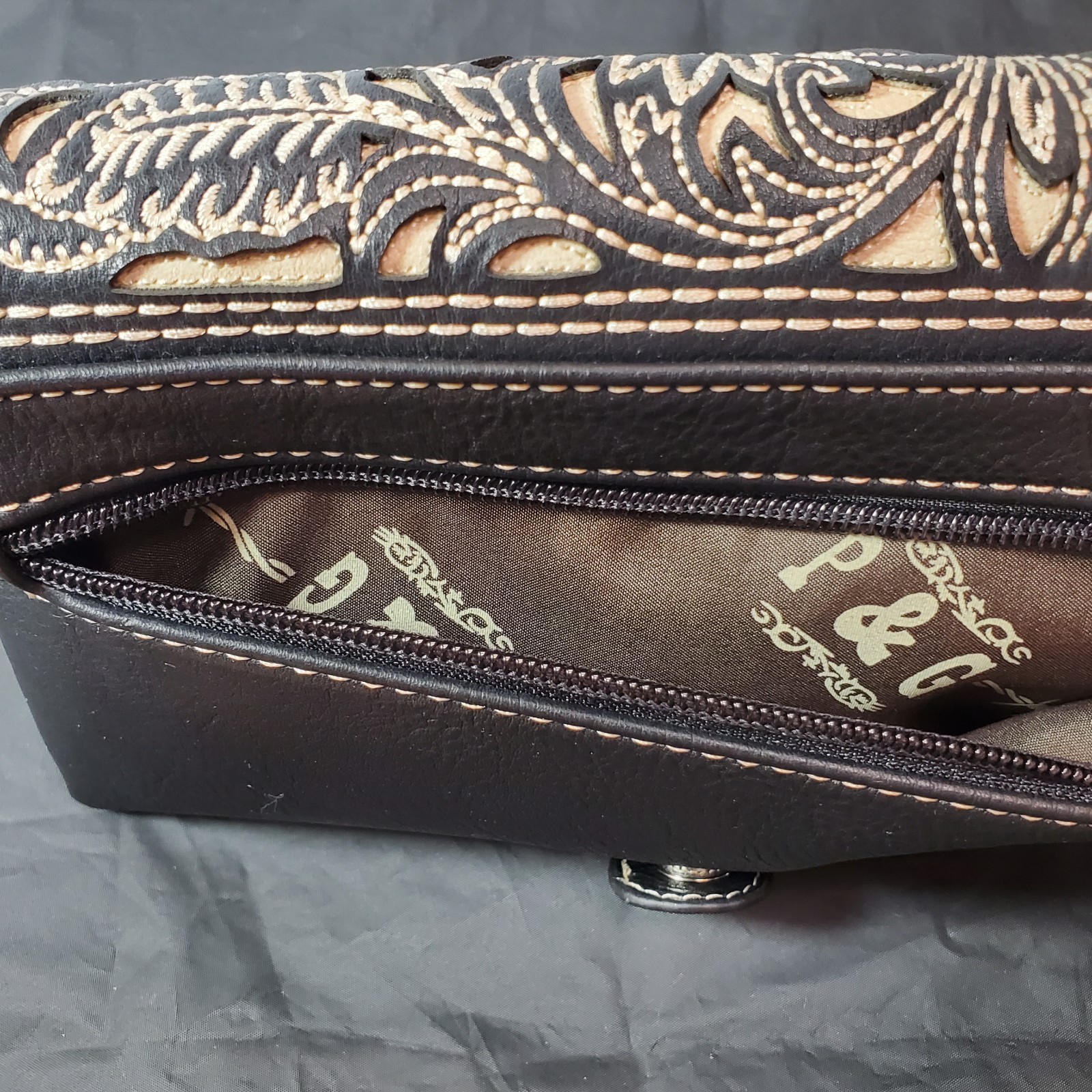 Western Purse Cowgirl Handbag Laser Cut Shoulder Bag Rhinestones Wrist P&G NEW