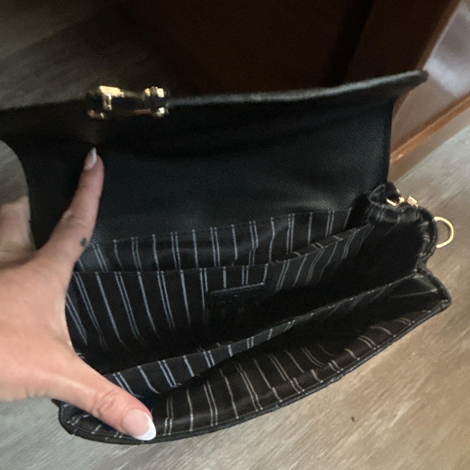 Louis Vuitton Empreinte Monogram Black Crossbody Bag Gold Hardware Push Lock