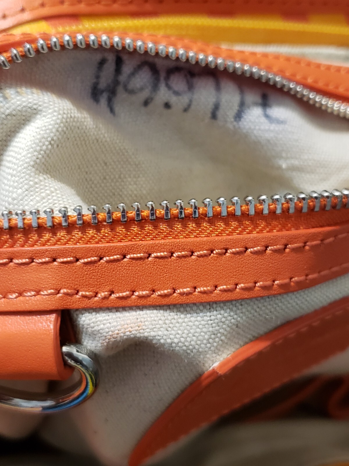 jonathan adler orange striped tote 17×10