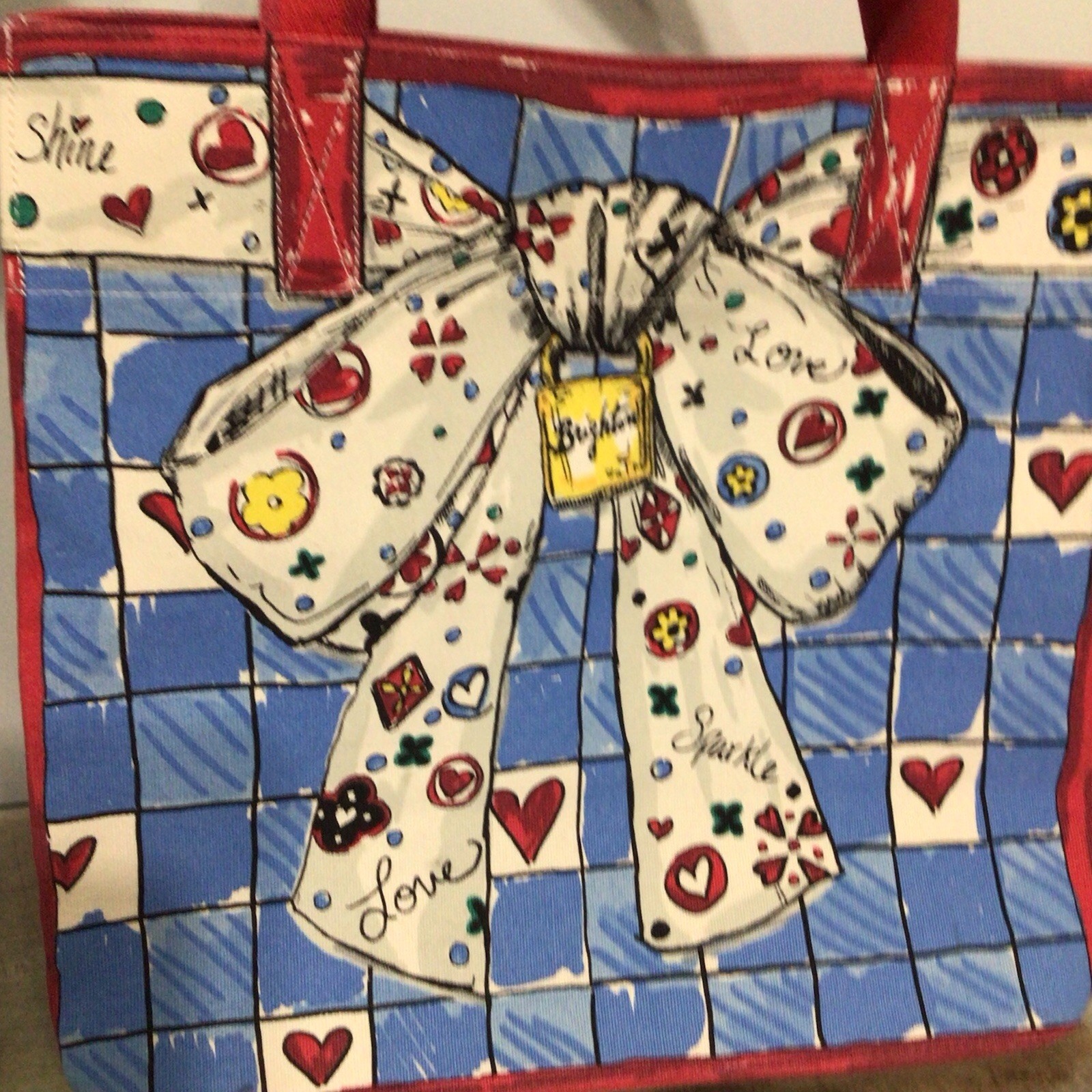 Brighton Love Sparkle Dog Doggy Cat Kitty Canvas Tote Bag Hearts Bow