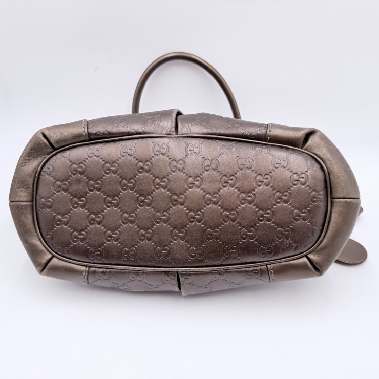 GUCCI Sukey GG Embossed 2-Way Handbag Shoulder Bag Bronze Leather Gold-Tone …