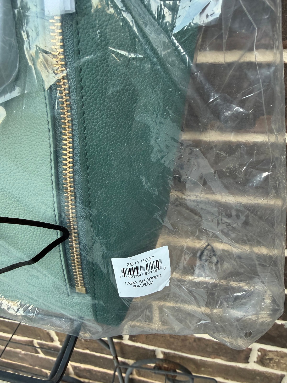 NWT Fossil Tara Leather Shopper Colorblock Balsam Green Shoulder $230