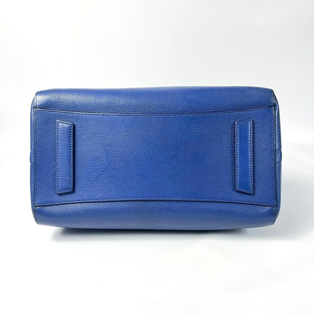 GIVENCHY Antigona Blue Leather 2Way Shoulder Handbag Large Auth