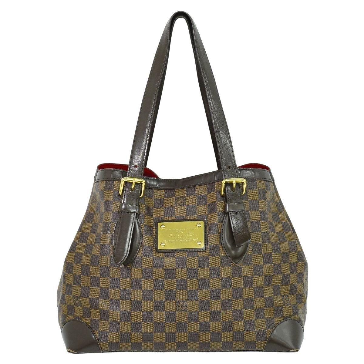 Auth LOUIS VUITTON Damier Hampstead GM Tote Bag Brown N51203 from Japan USED