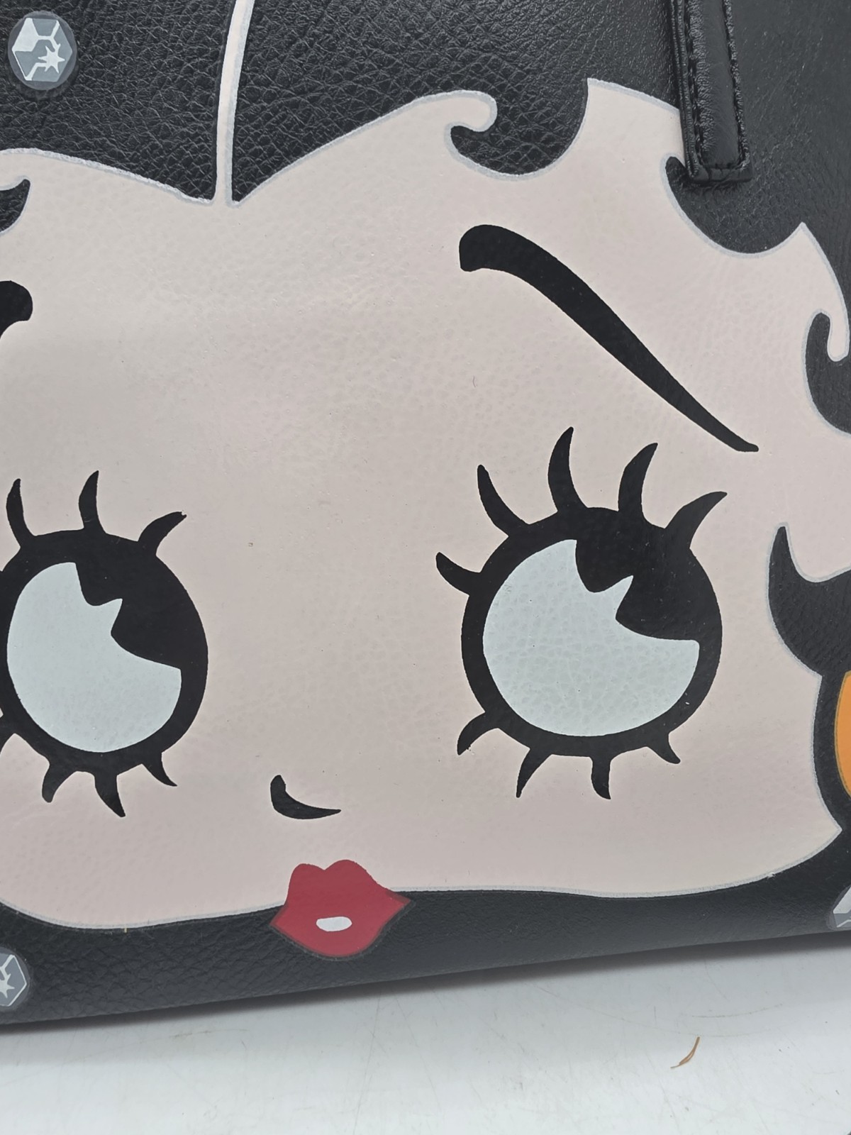 Y2K Betty Boop Face Cartoon Graphic Black Handbag Black Tote Shoulder Bag