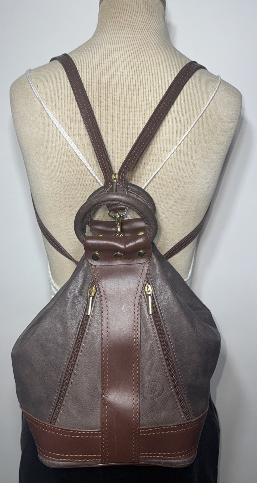 Borse In Pelle Vintage Leather Brown Backpack Sling Handbag Purse Bag Two Color