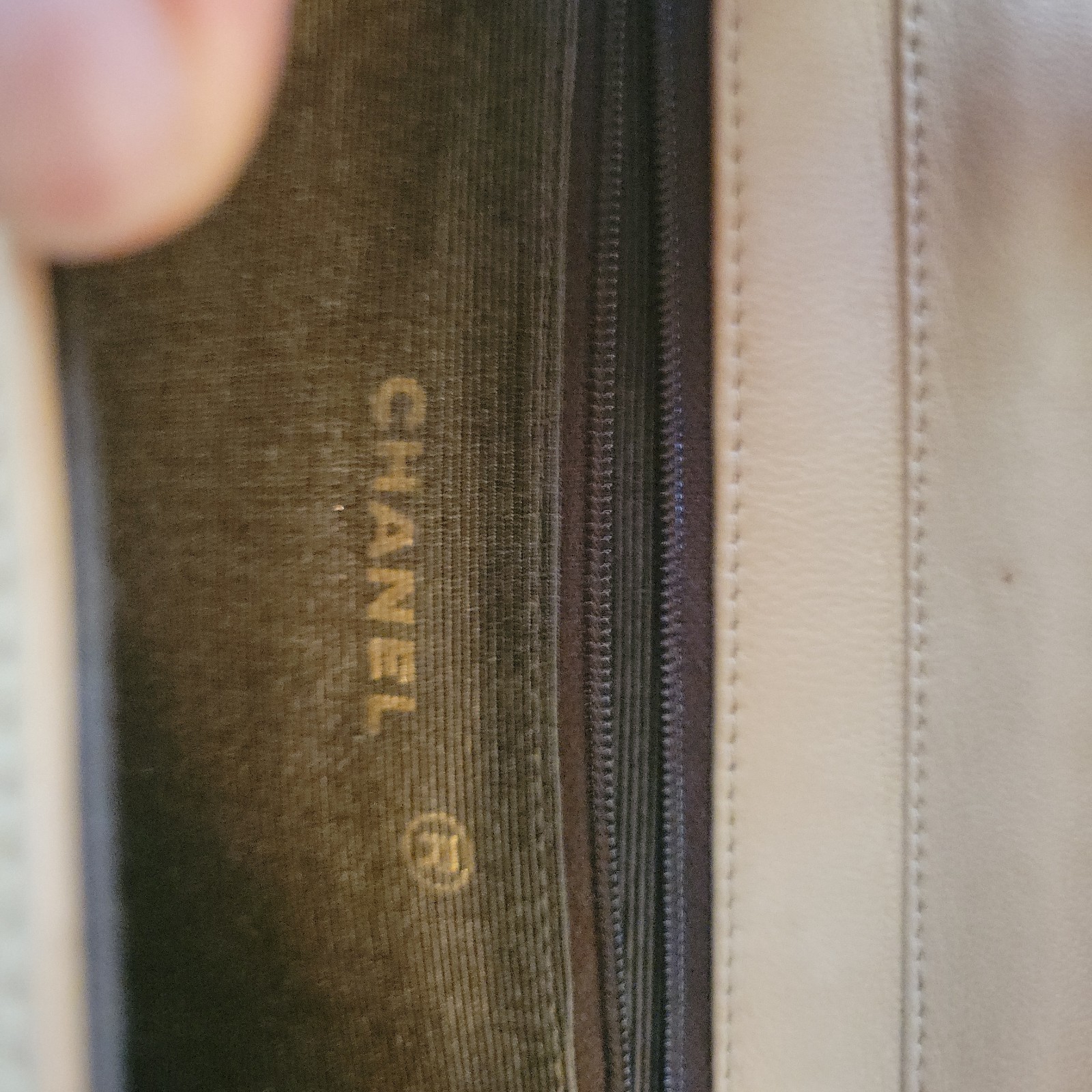 CHANEL Beige Small Half Moon Quilted Shoulder Bag Gold Chain Snap Closure