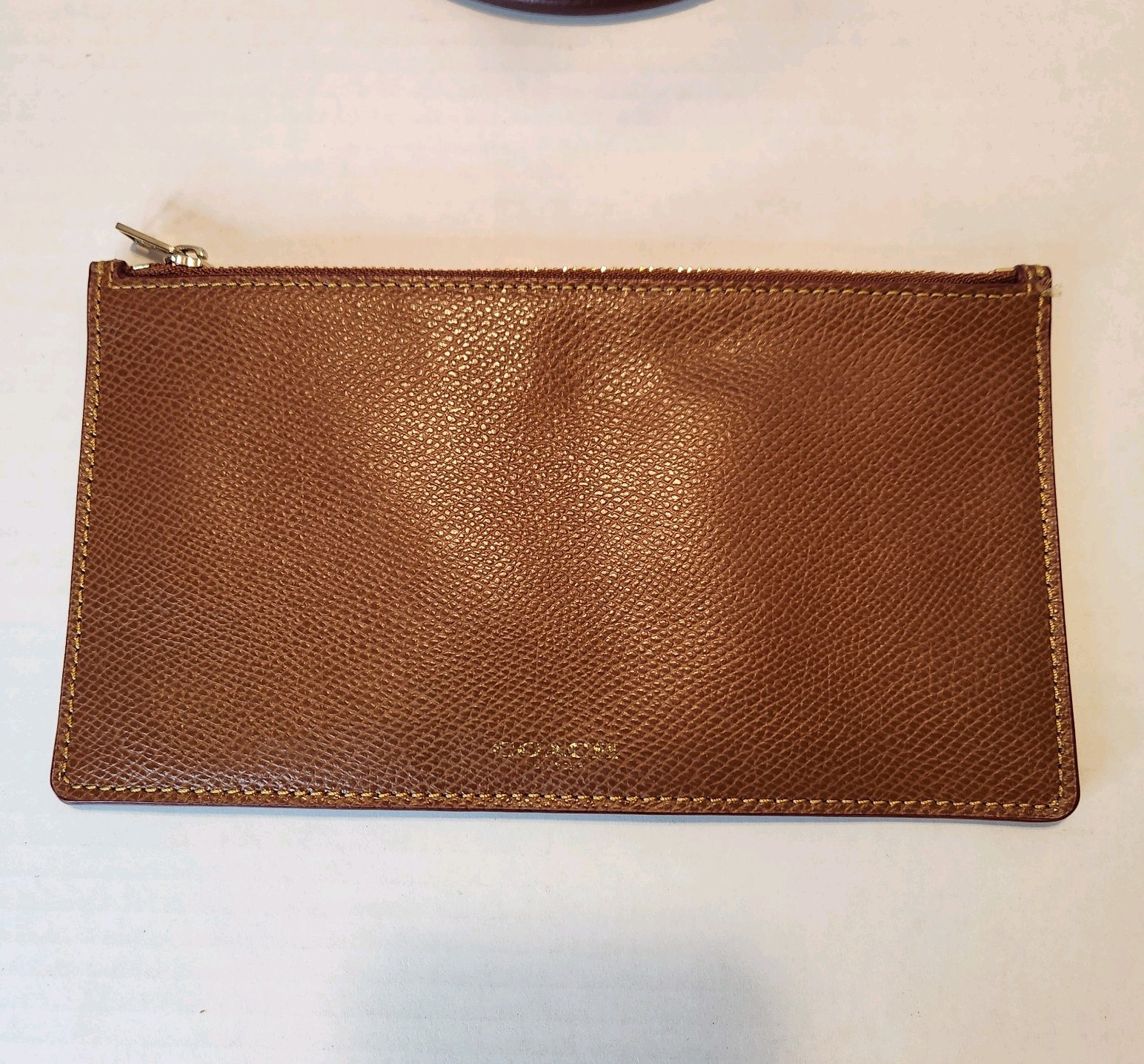 COACH F52657 F52619 Signature East West Pop Crossbody Bag Khaki Saddle Brown Set