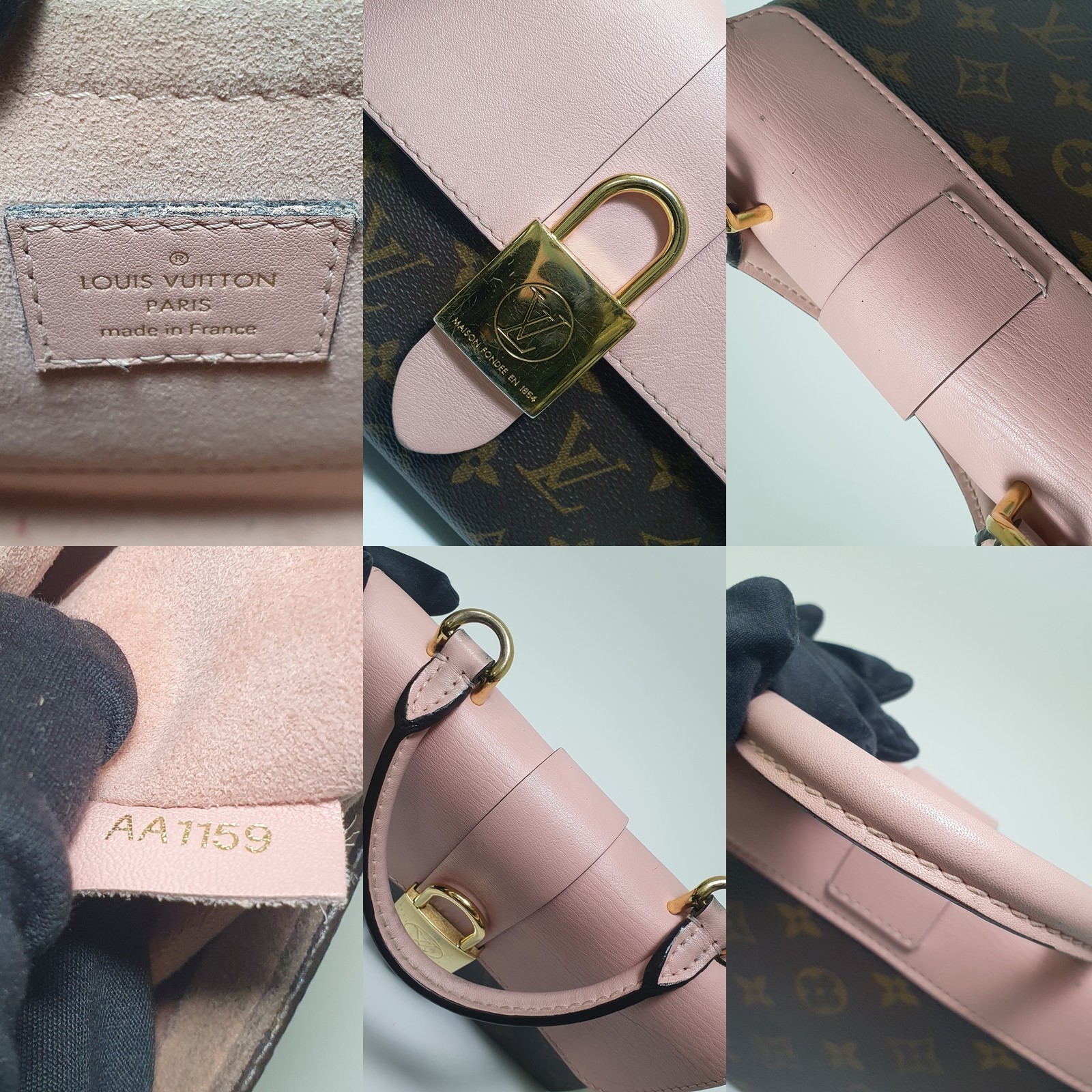 TARIFF FREE Authentic Louis Vuitton Locky BB Monogram Pink M44080 Genuine LF563