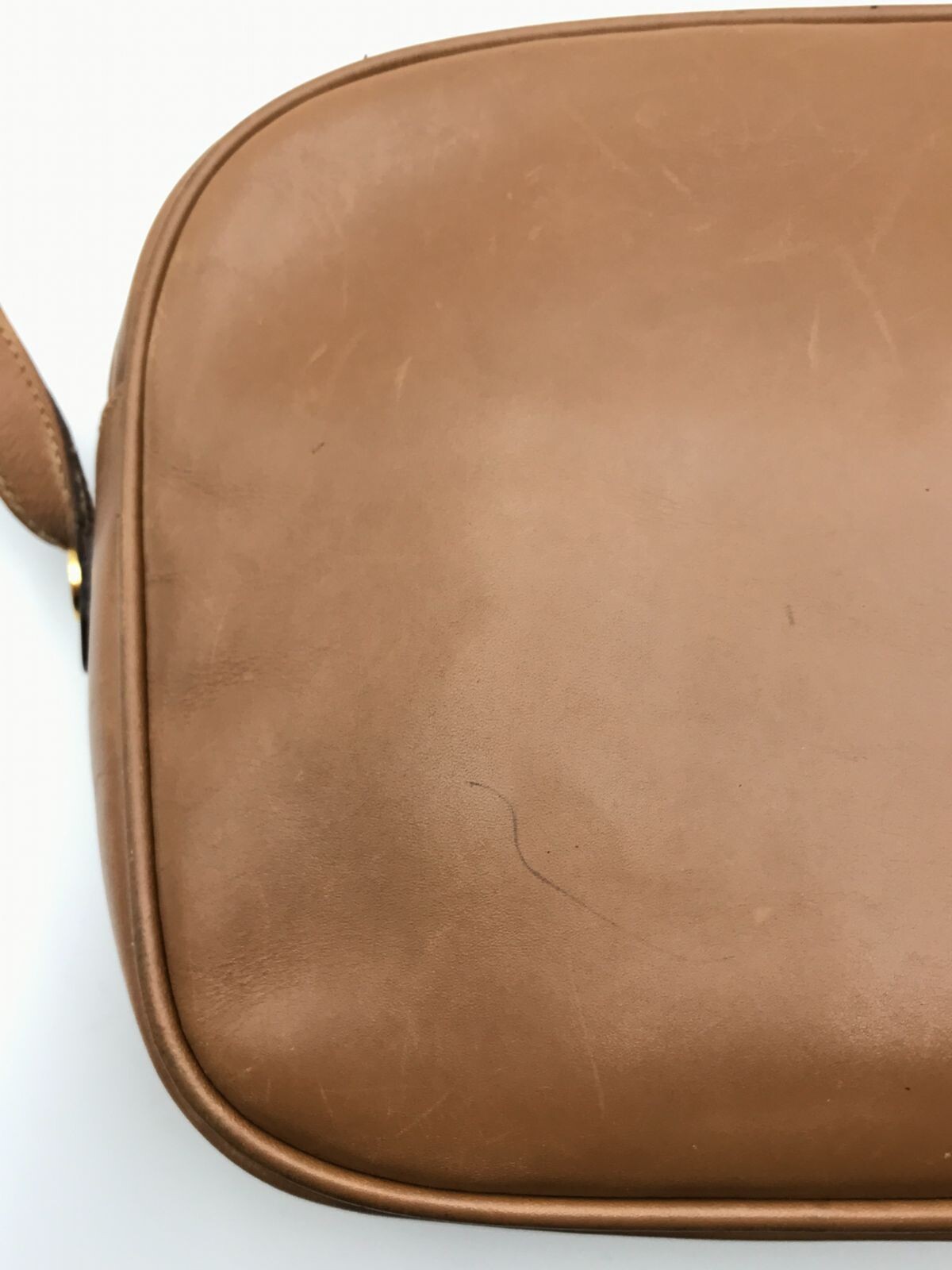Salvatore Ferragamo Vara Brown Leather Crossbody Shoulder Bag Vintage Gold Logo