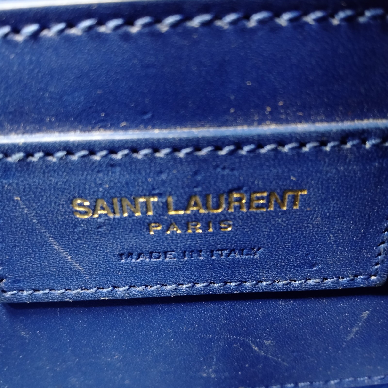 Saint Laurent Shoulder Bag Blue Leather 4477635