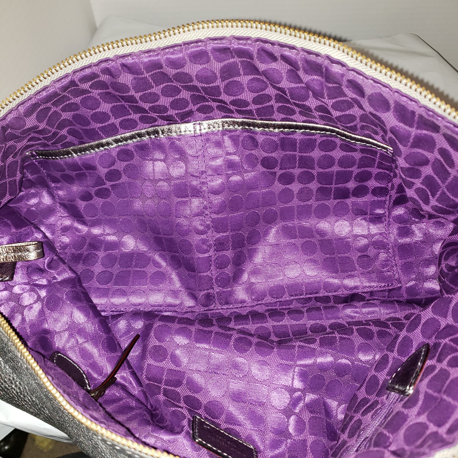 Kate Spade Pebbled Leather Shoulder Hobo Bag Sparkling Silver 12″H X 13″W
