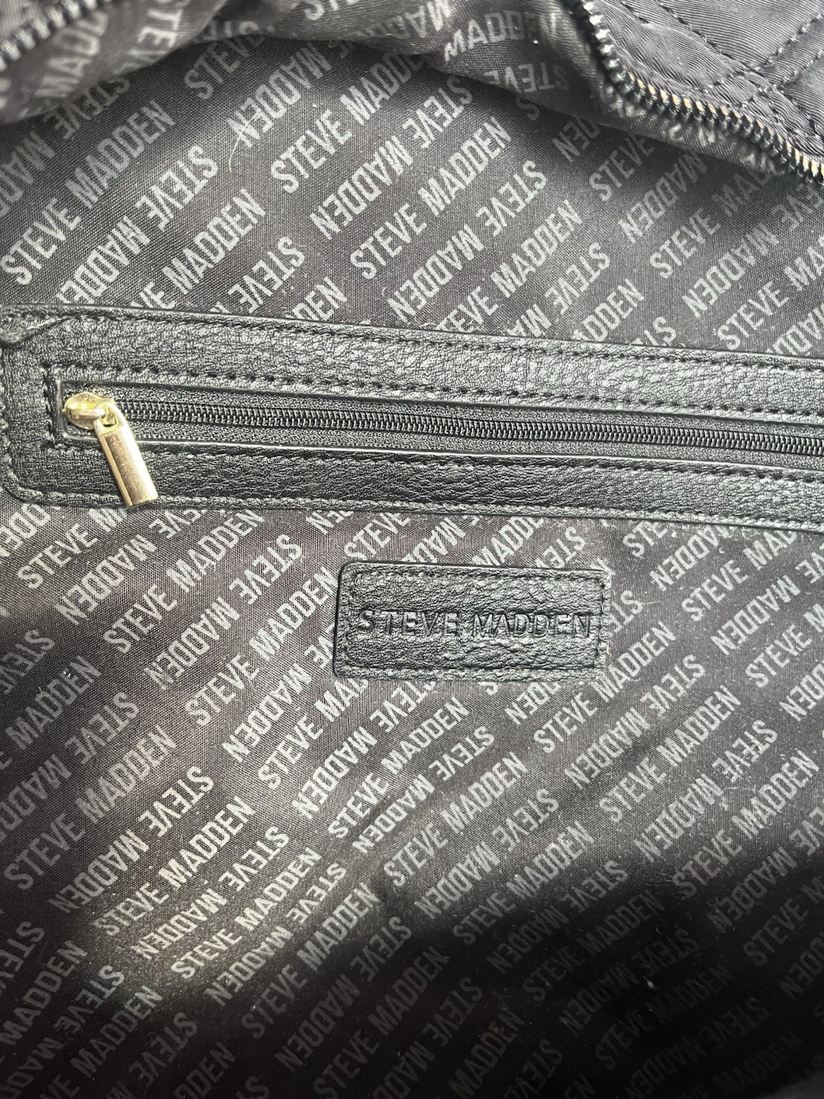 Steve Madden Black Sleek Fabric Backpack