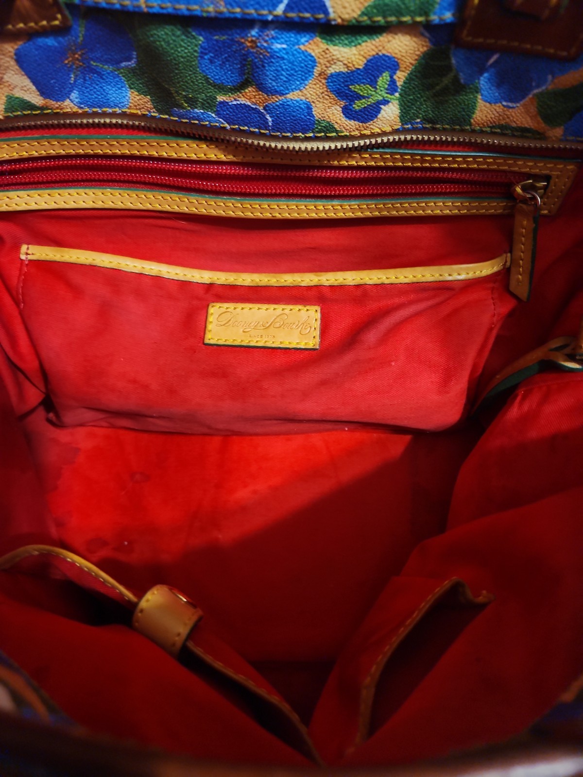 Dooney & Bourke Blue And White Floral Shoulder Bag