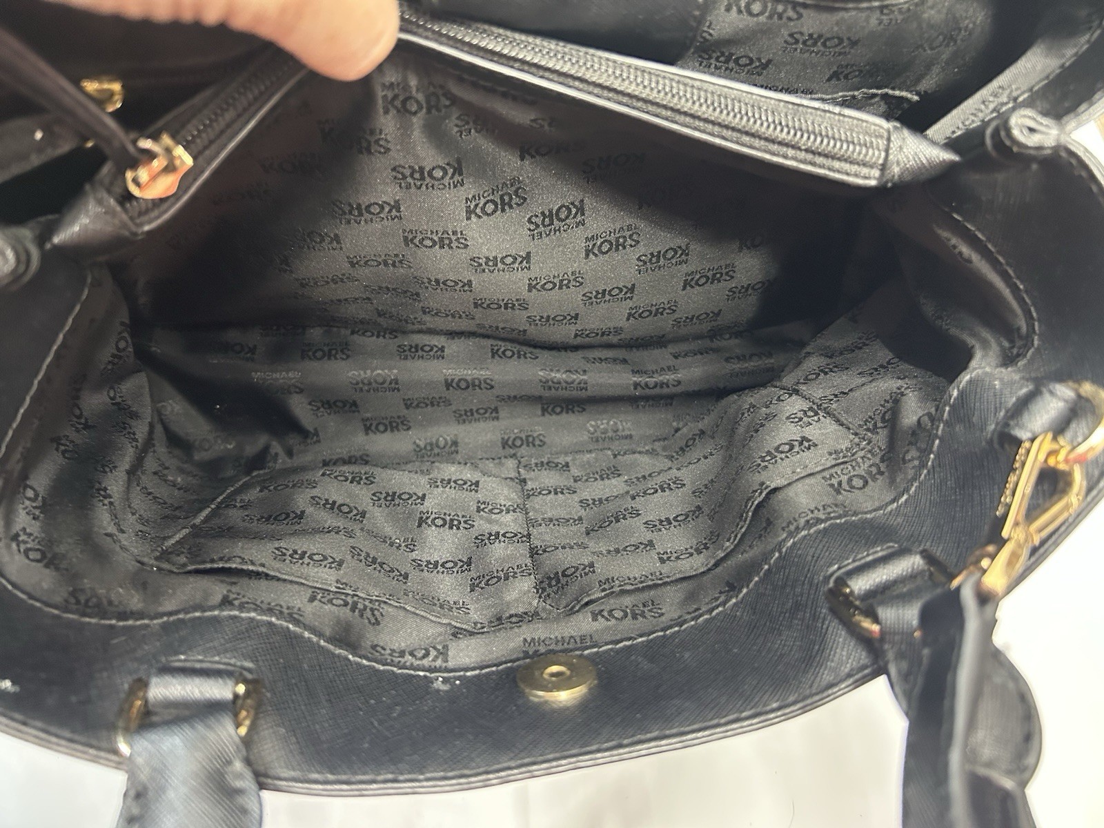 Michael Kors purse Hailee Large Leather Satchel Shoulder Black Classic Designer