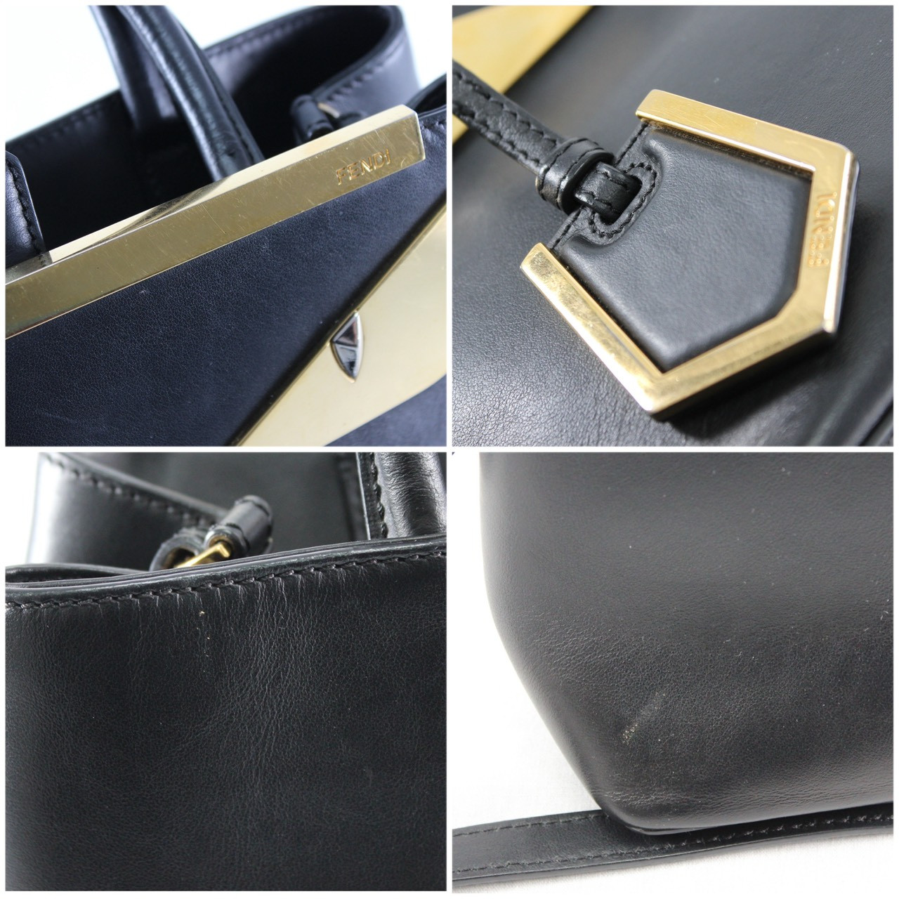 FENDI Petite 2Jours Monster Shoulder Bag/Handbag 2WAY 8BH253 Black From Japan
