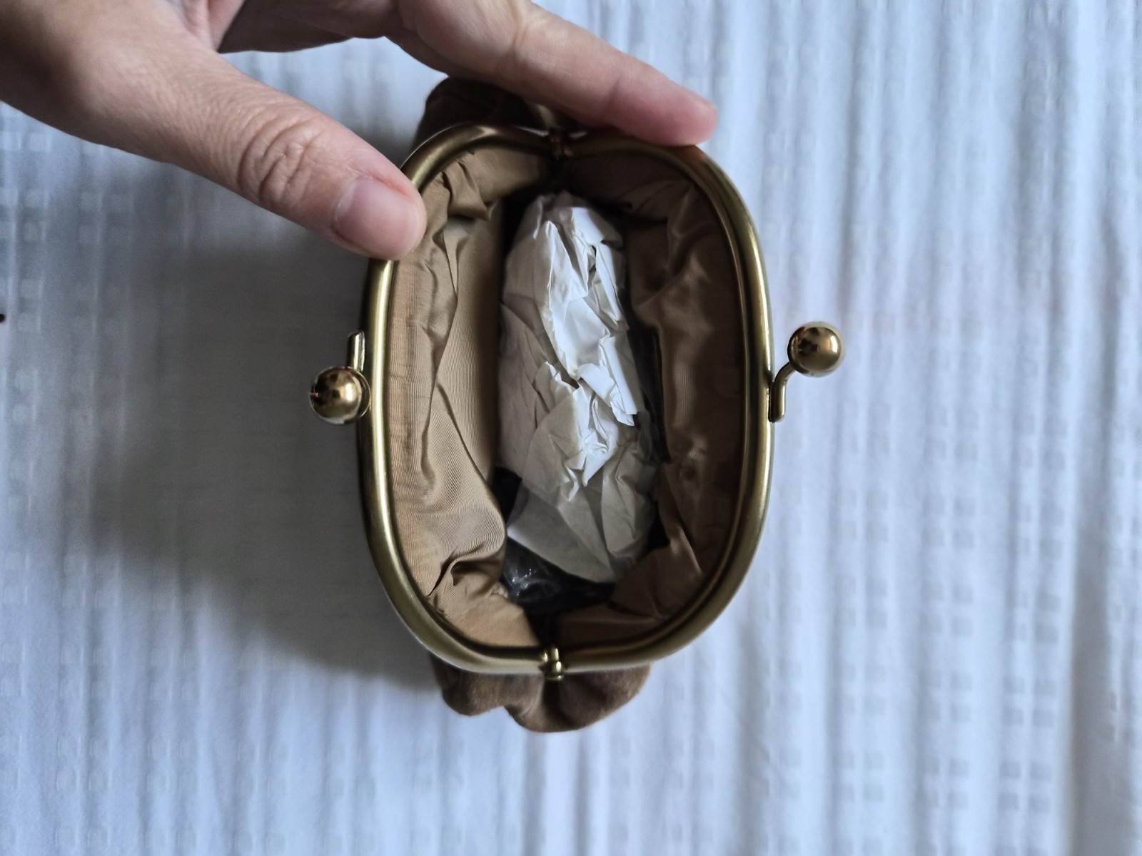 Miu Miu Mini Pouch Clutch Seu Leather Brown Color