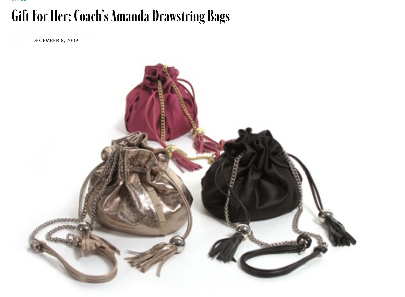 Coach Amanda Drawstring Shoulder Bag 43178 – Fuchsia Satin – 2009 – EUC