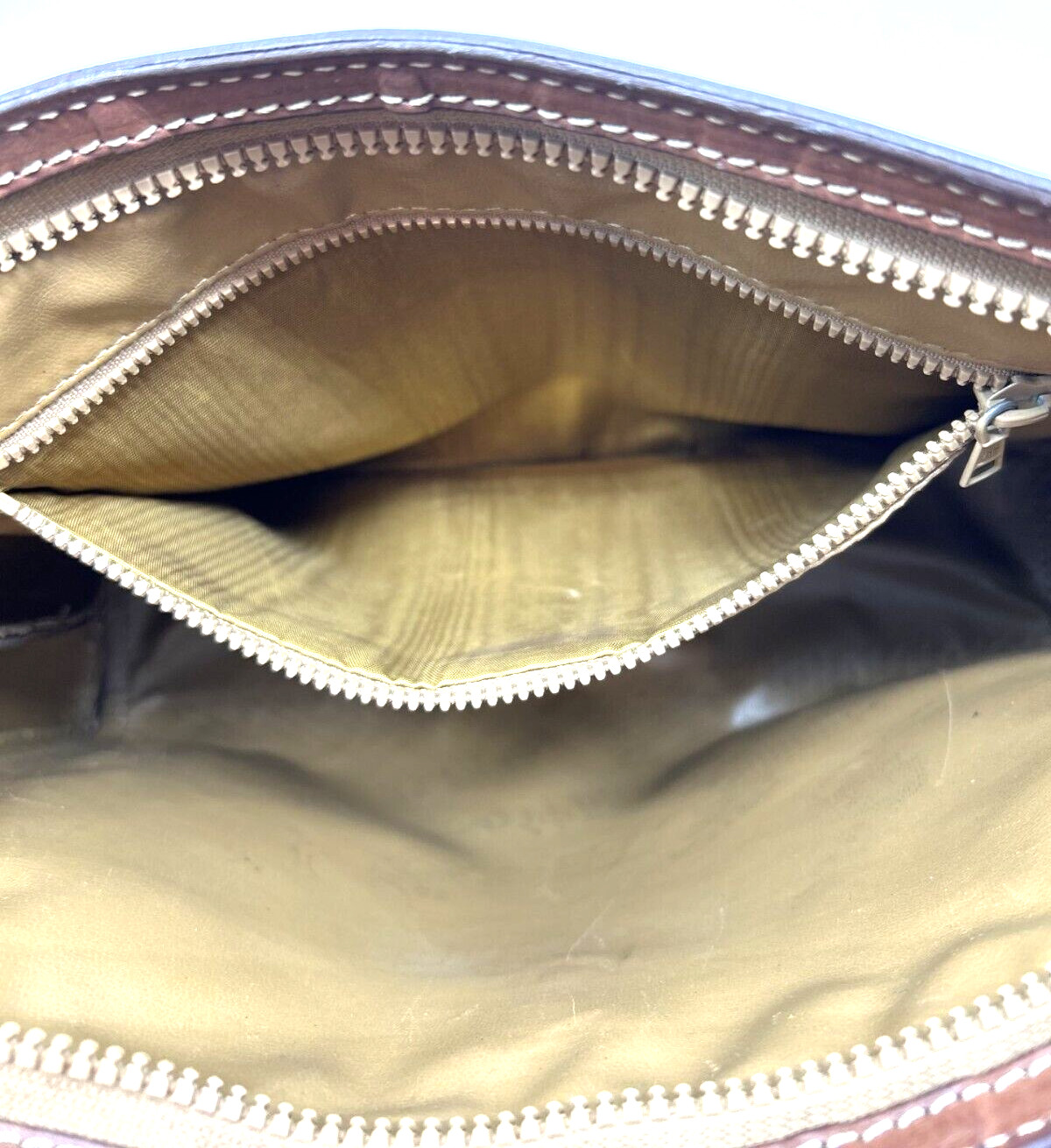 CELINE Macadam Clutch Bag Pouch PVC Beige Leather M07