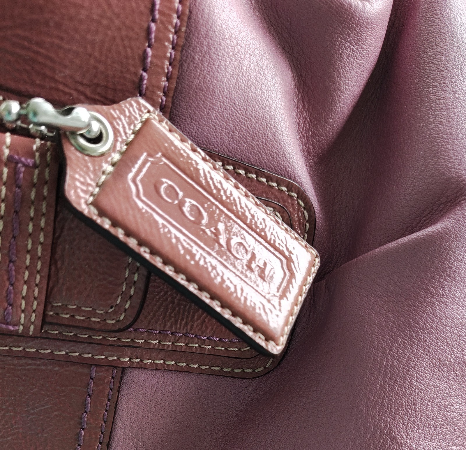 Coach MEDIUM F15045 Vintage Mauve Pink Soho Y2K Pleated Leather Tote