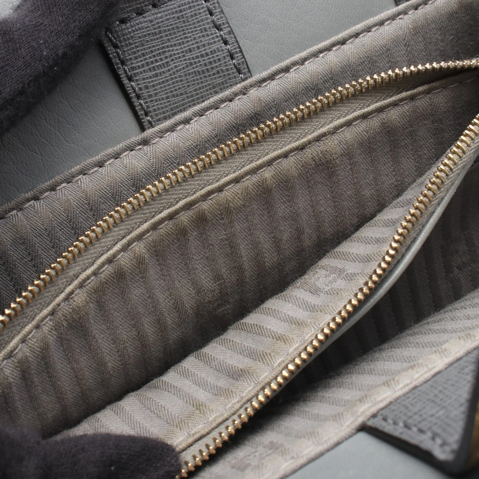Fendi PETITE 2JOURS 2WAY Handbag Gray Leather #RCB3730