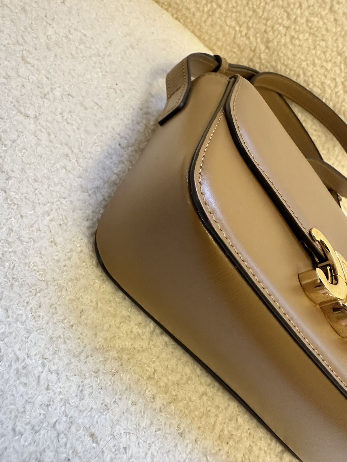 Celine Triomphe Teen Caramel Cowhide Leather Crossbody Shoulder Bag Duty Paid