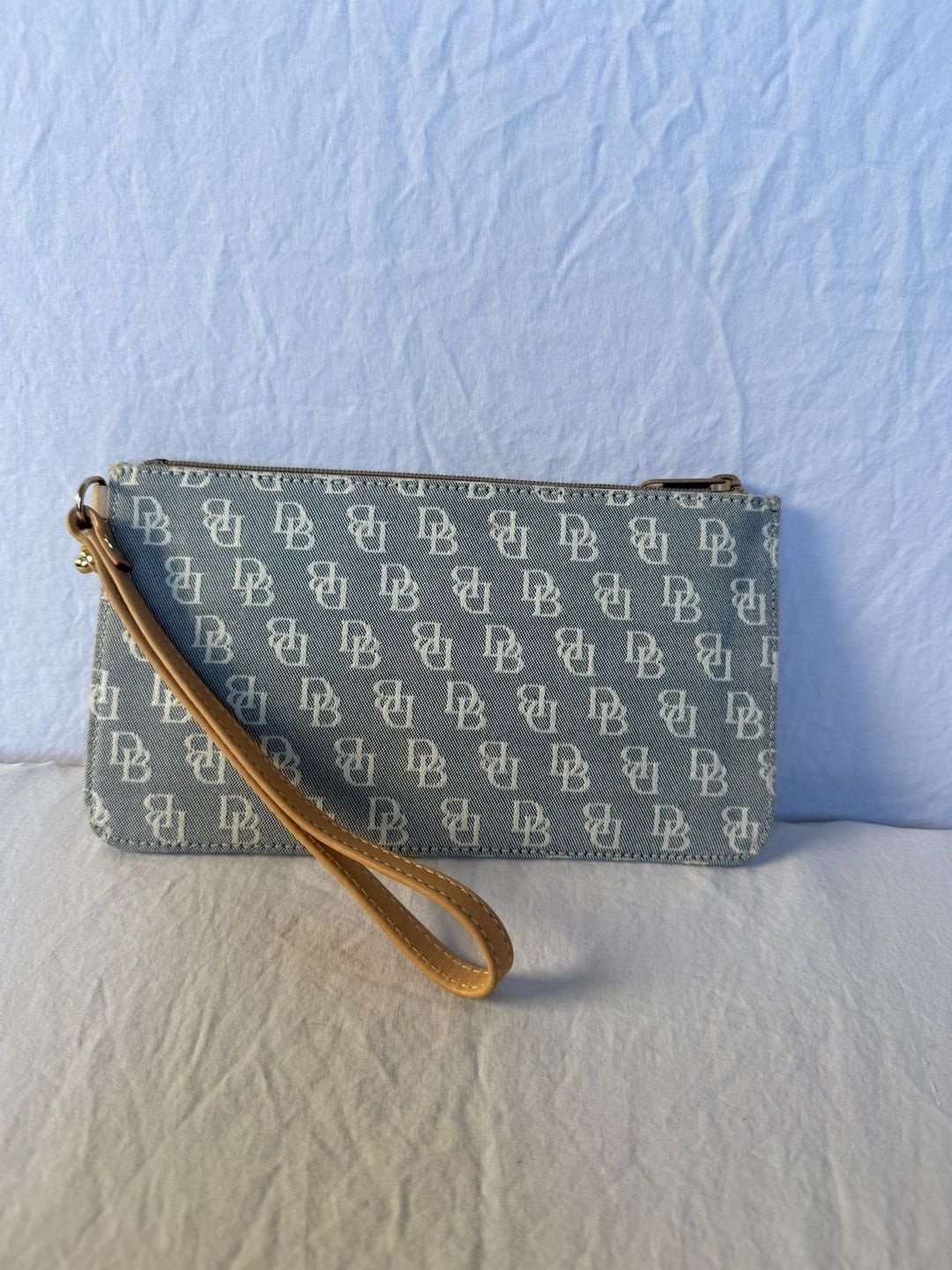 Dooney & Bourke Y2K NWOT Monogram Jacquard Zip-Top Wristlet with Key Ring