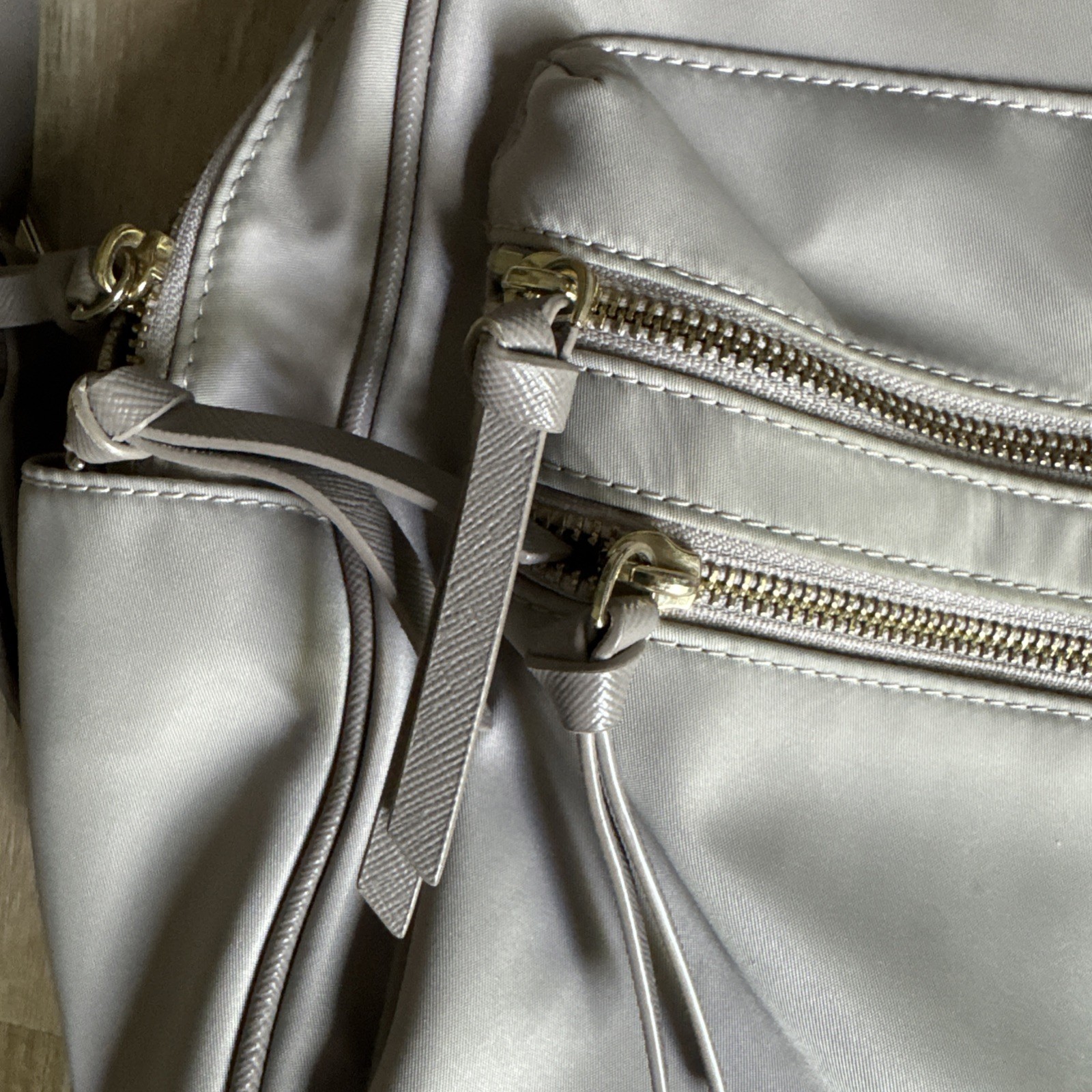 kate spade taupe Nylon Backpack 14x15x5 VGC RN102760