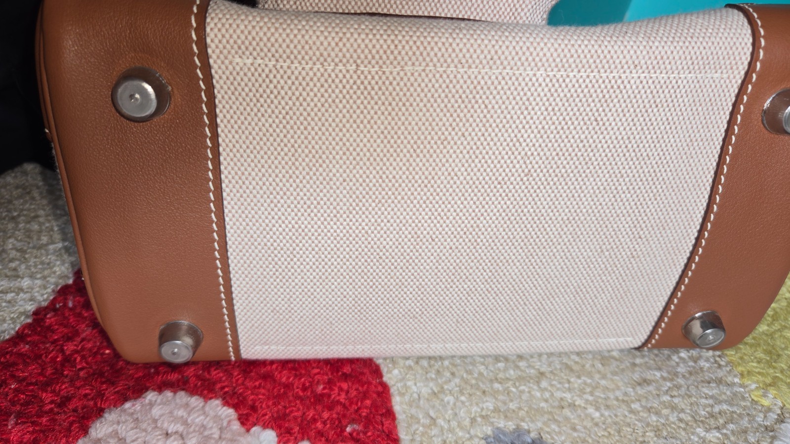 Handmade leather + canvas bag